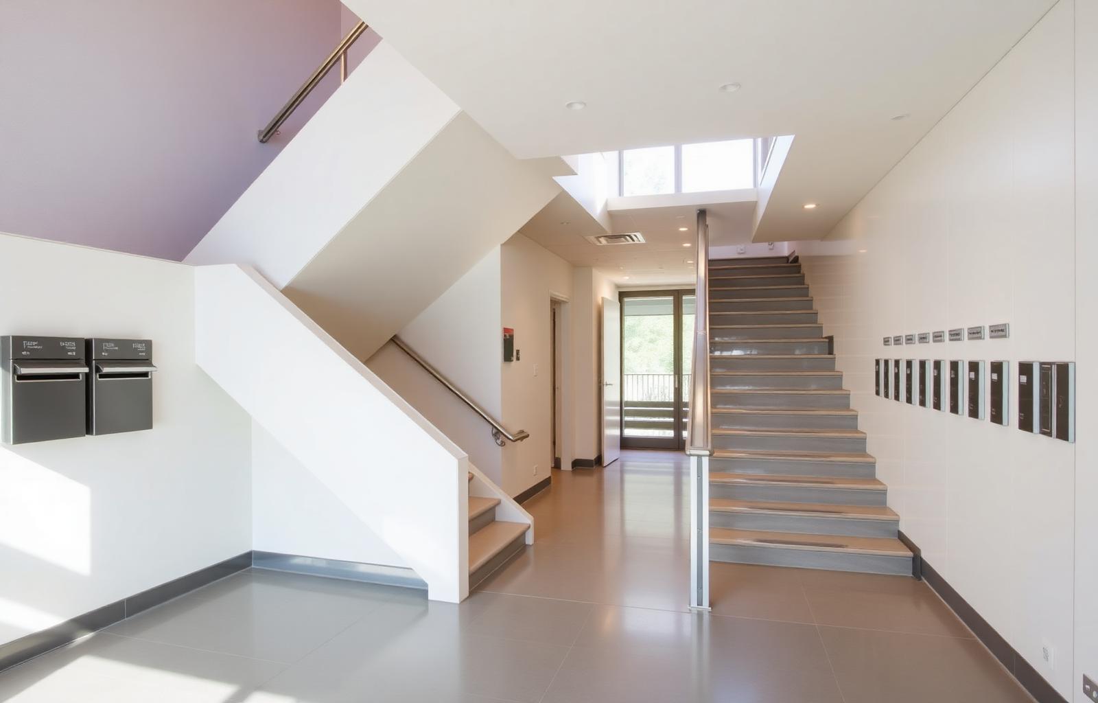 Sauberes Treppenhaus eines Mehrfamilienhauses