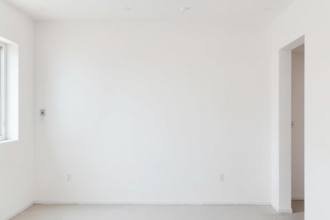 Frisch verputzte Trockenbau-Wand