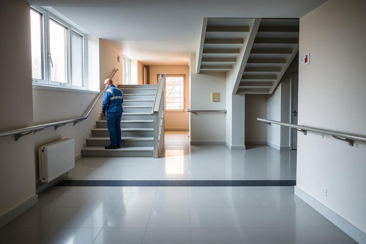 Sauberes Treppenhaus in einem Mehrfamilienhaus